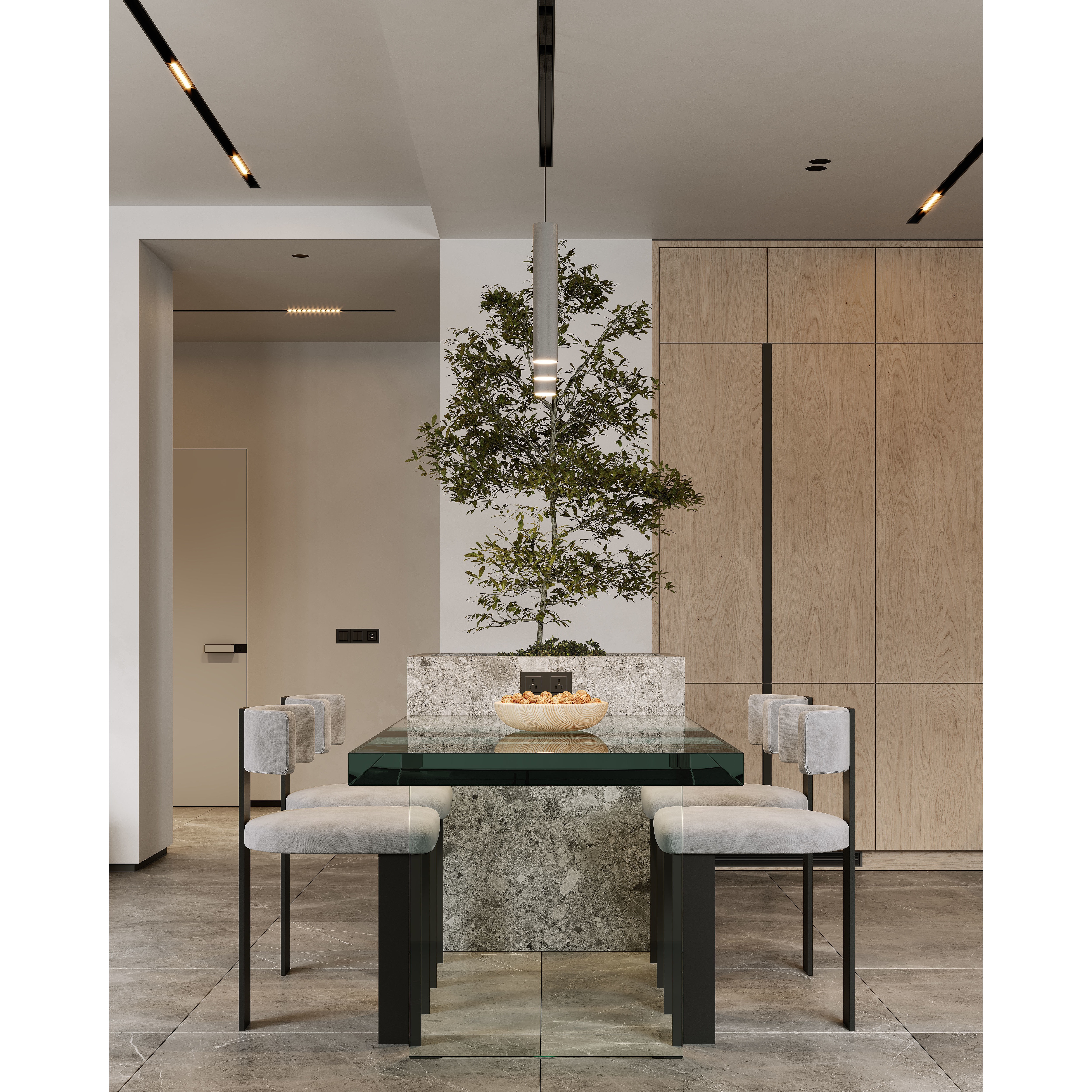 AR-22045 Case Study - Living Room-Kitchen-Hallway 3D Model - View 10