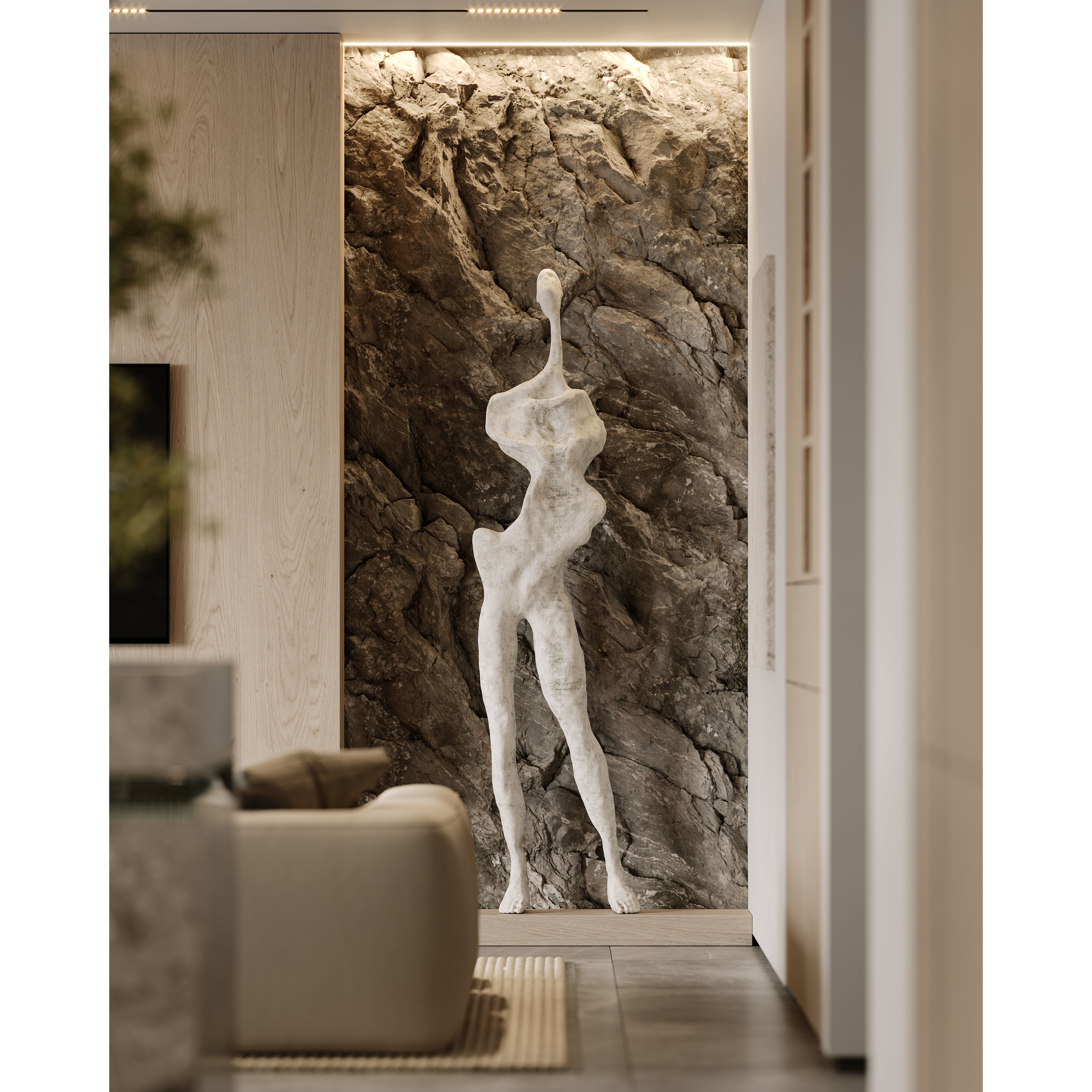 AR-22045 Case Study - Living Room-Kitchen-Hallway 3D Model - View 14