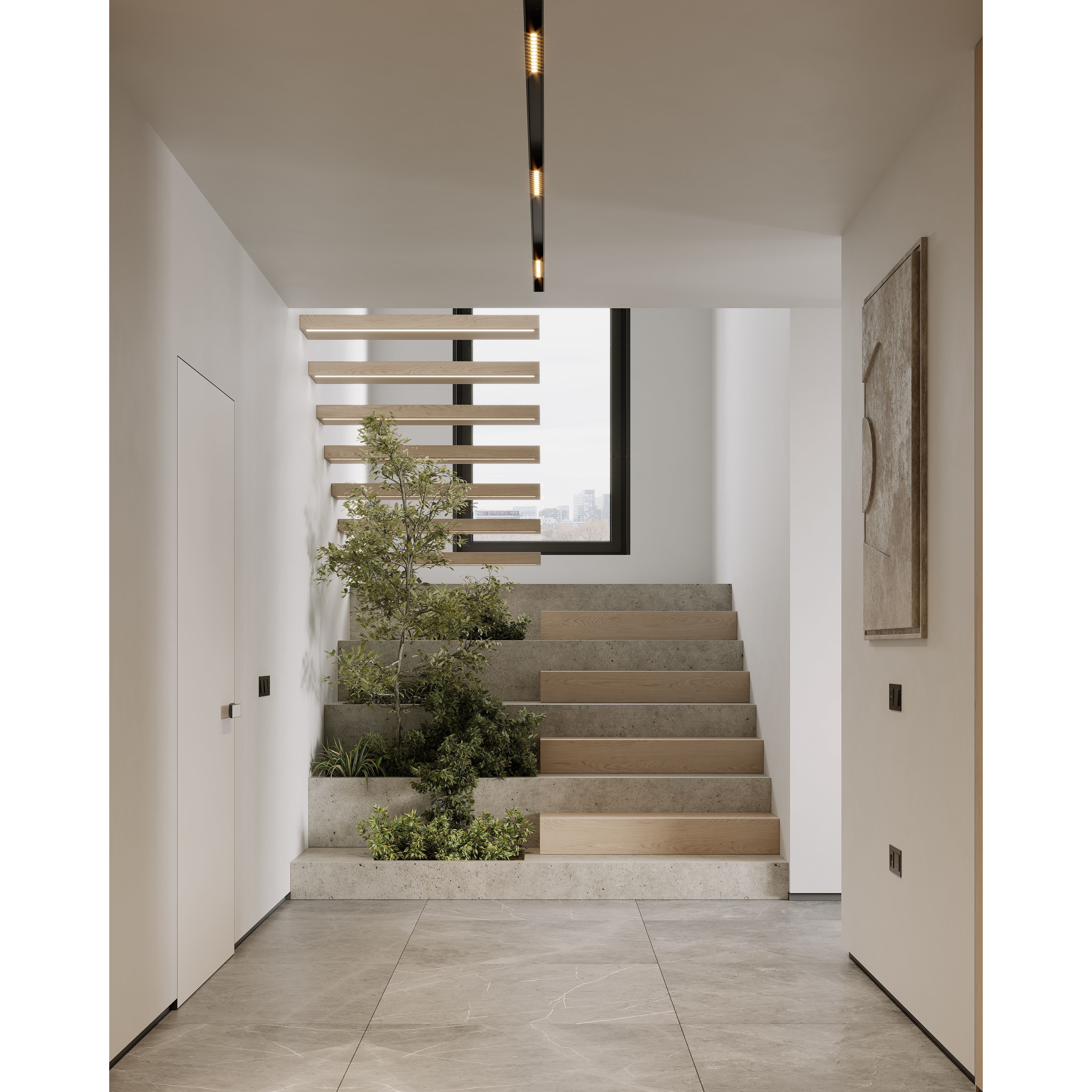 AR-22045 Case Study - Living Room-Kitchen-Hallway 3D Model - View 15