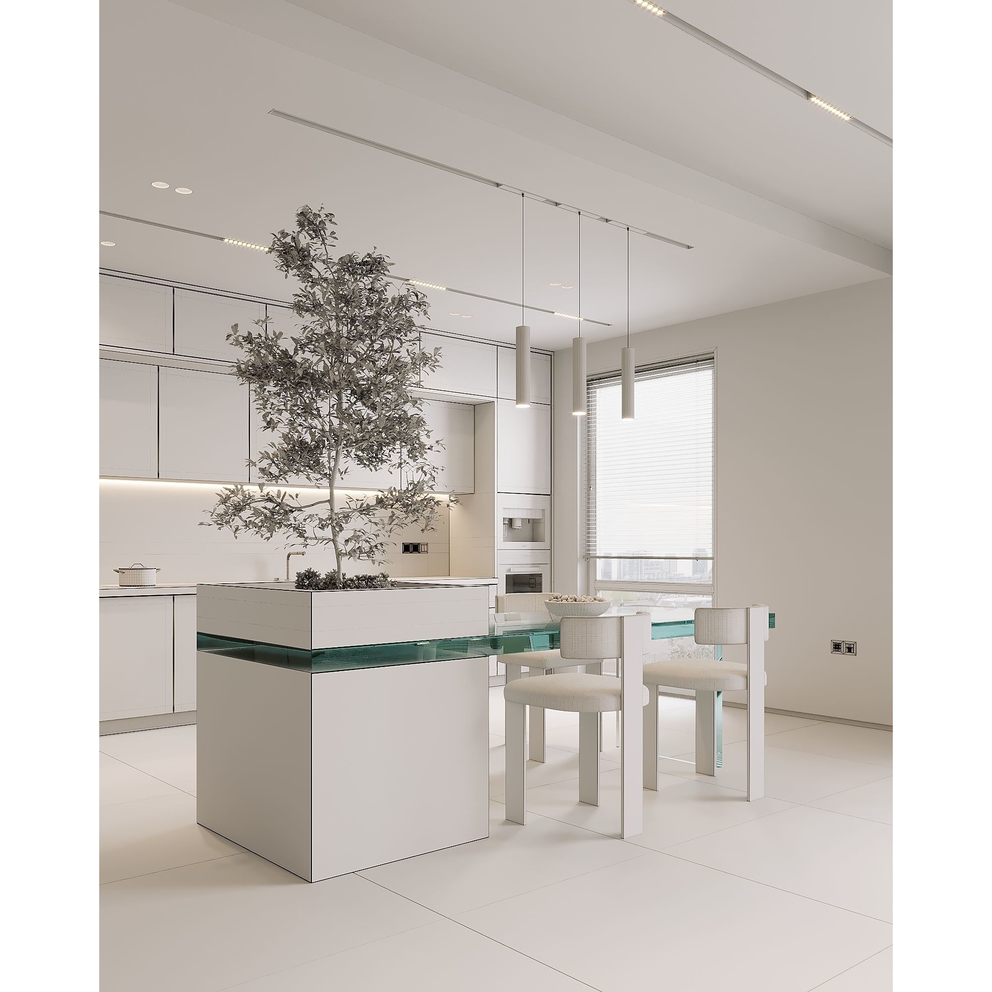 AR-22045 Case Study - Living Room-Kitchen-Hallway 3D Model - View 24