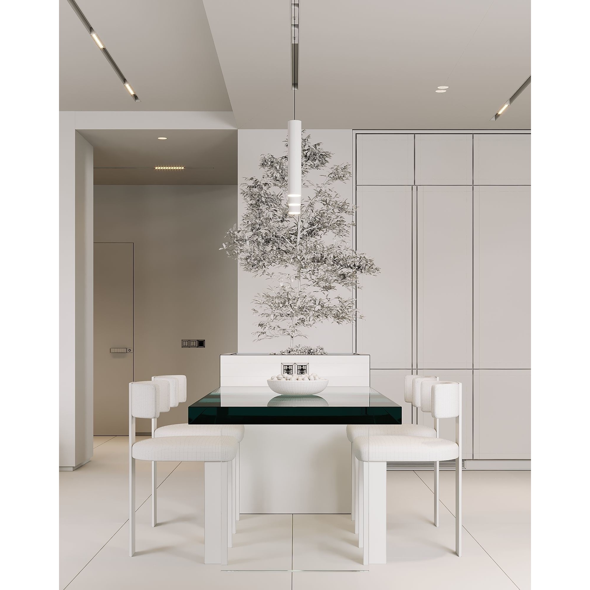 AR-22045 Case Study - Living Room-Kitchen-Hallway 3D Model - View 25