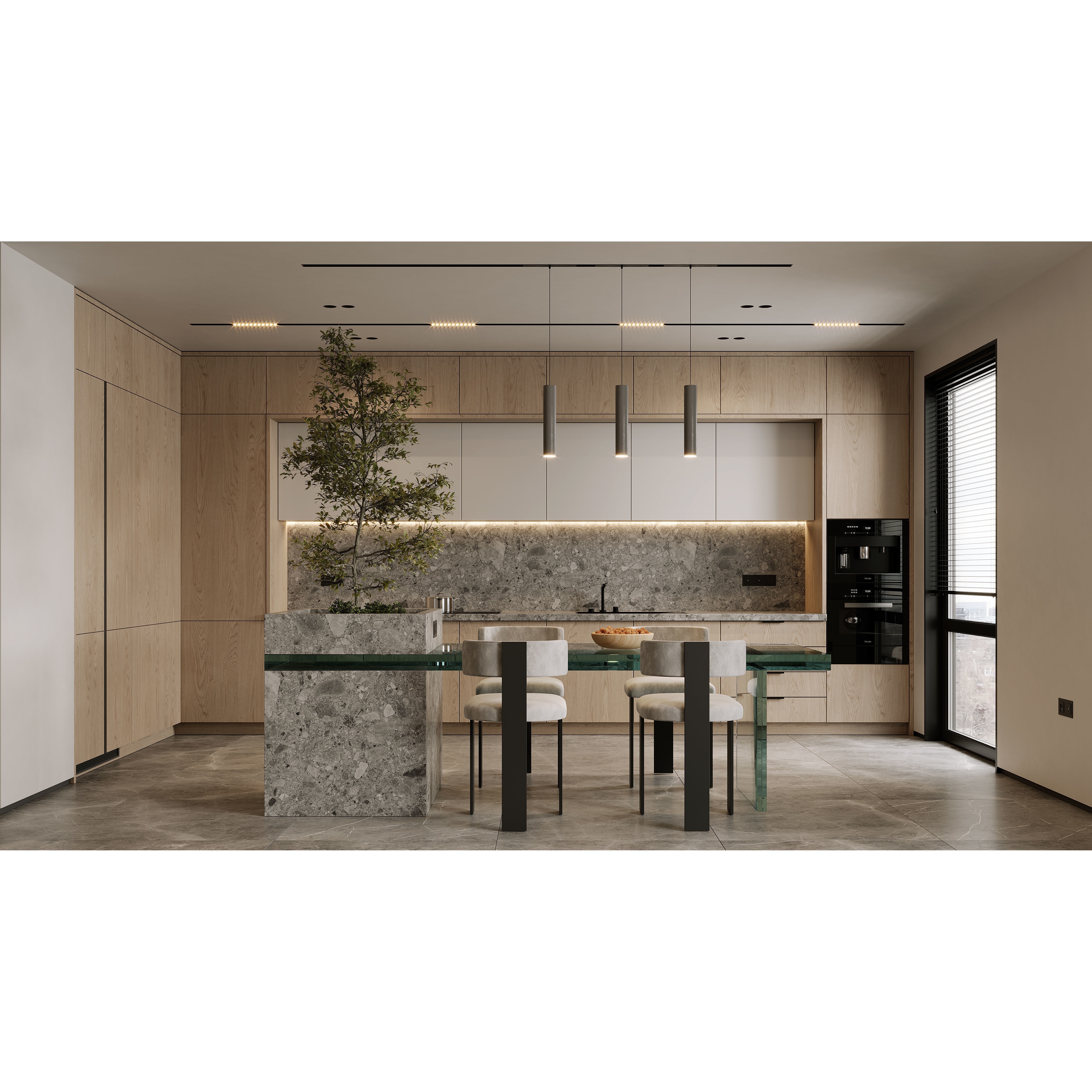 AR-22045 Case Study - Living Room-Kitchen-Hallway 3D Model - View 5