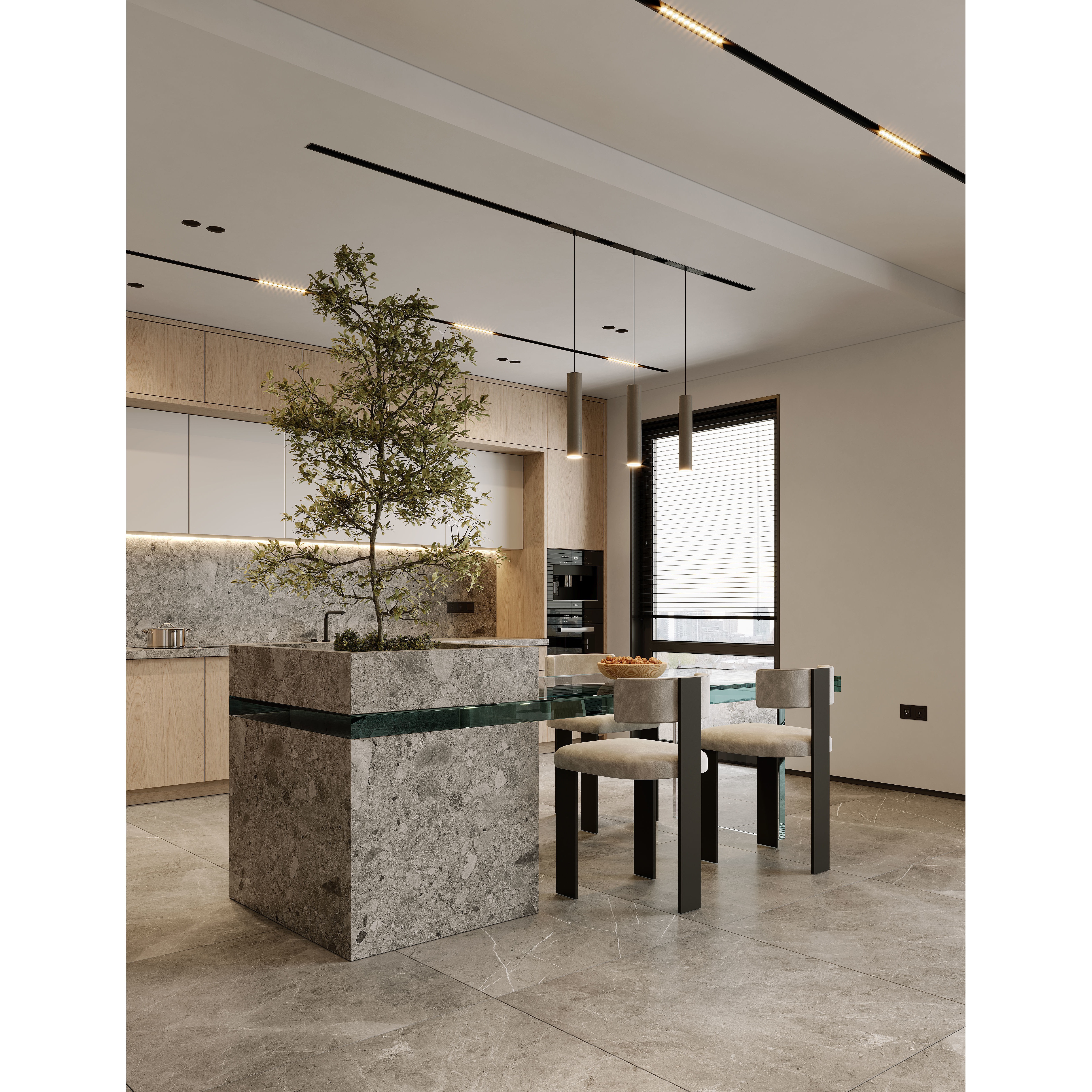 AR-22045 Case Study - Living Room-Kitchen-Hallway 3D Model - View 9