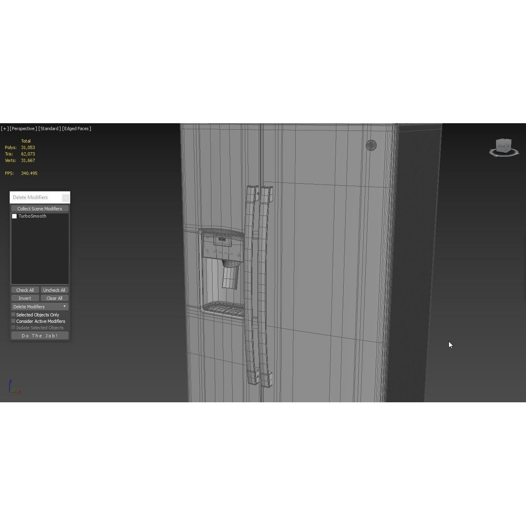 GE Side by Side Refrigerator 3D Model – High Poly PBR Asset, FBX - View 10