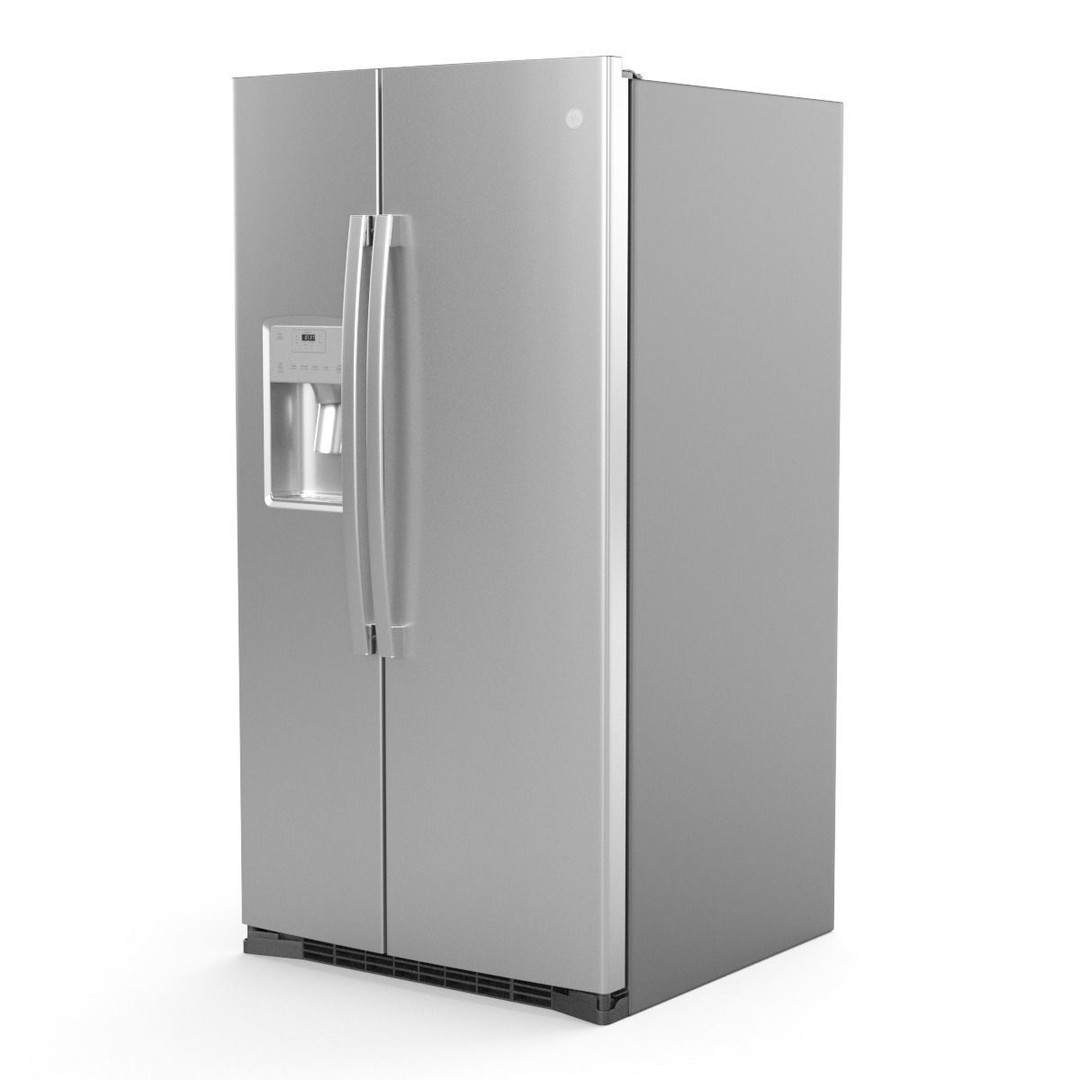 GE Side by Side Refrigerator 3D Model – High Poly PBR Asset, FBX - View 34