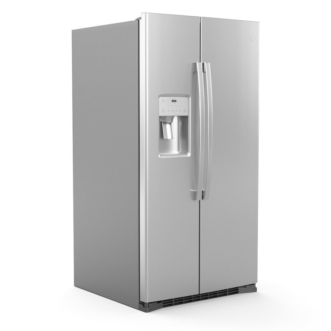 GE Side by Side Refrigerator 3D Model – High Poly PBR Asset, FBX - View 36