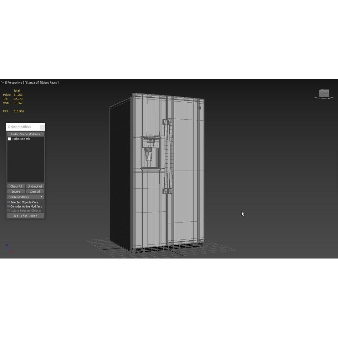 GE Side by Side Refrigerator 3D Model – High Poly PBR Asset, FBX - View 6