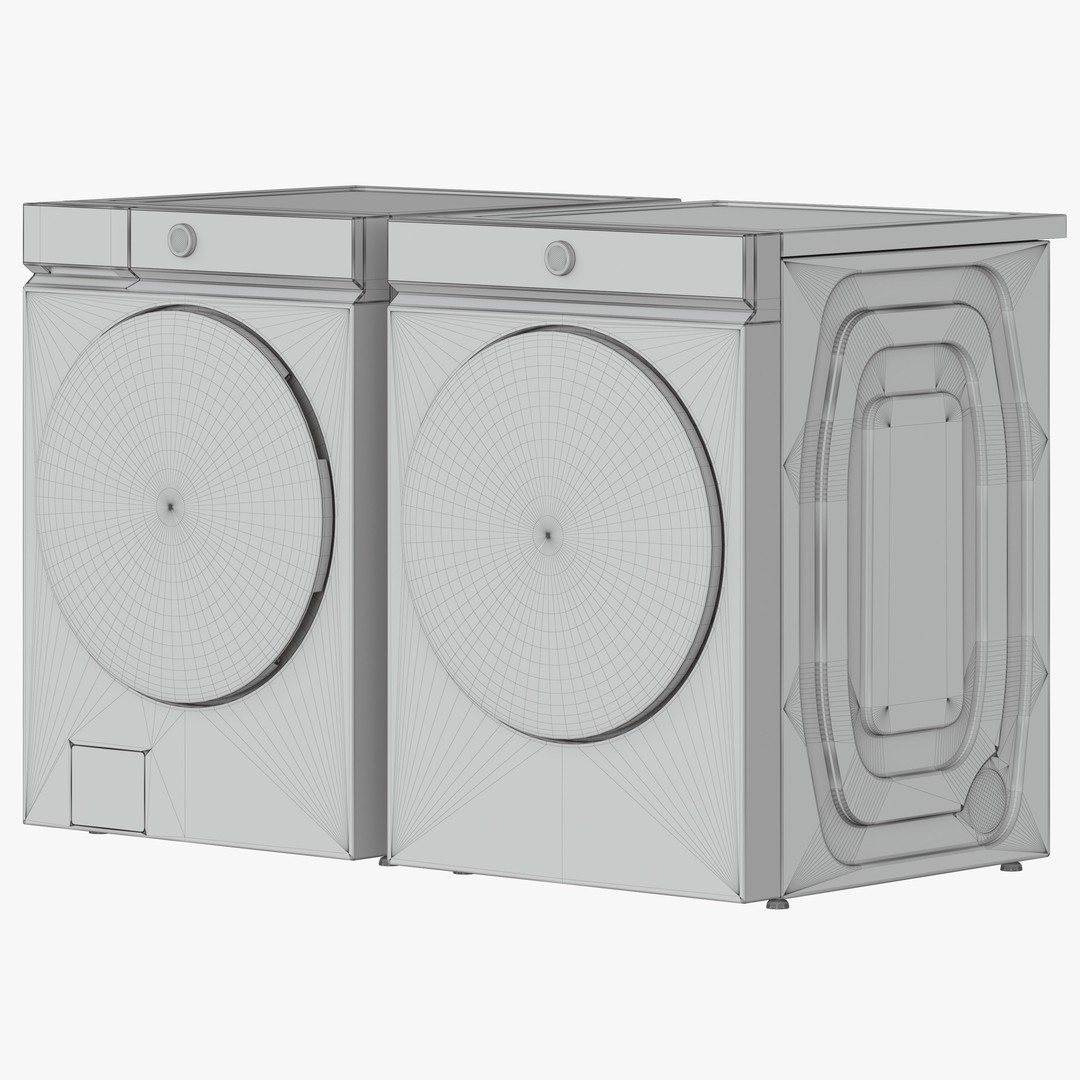 Samsung Washer and Dryer 3D Model – High Poly Appliances, OBJ & 3dsMax