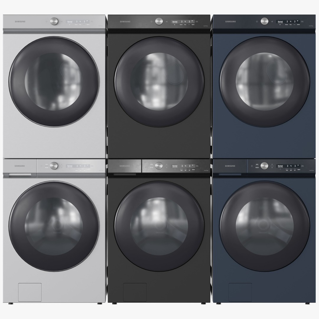 Samsung Washer and Dryer 3D Model – High Poly Appliances, OBJ & 3dsMax - View 3