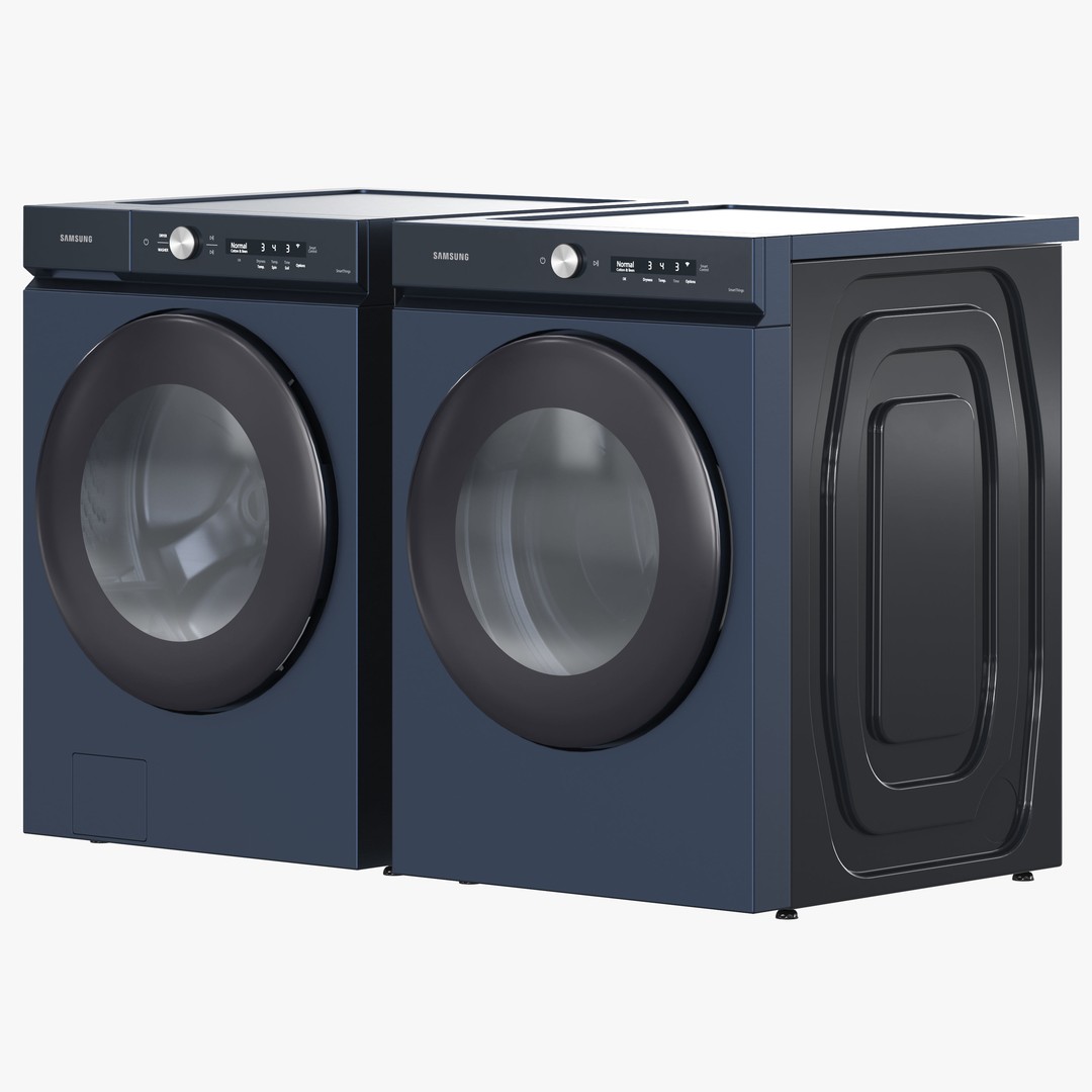 Samsung Washer and Dryer 3D Model – High Poly Appliances, OBJ & 3dsMax - View 6