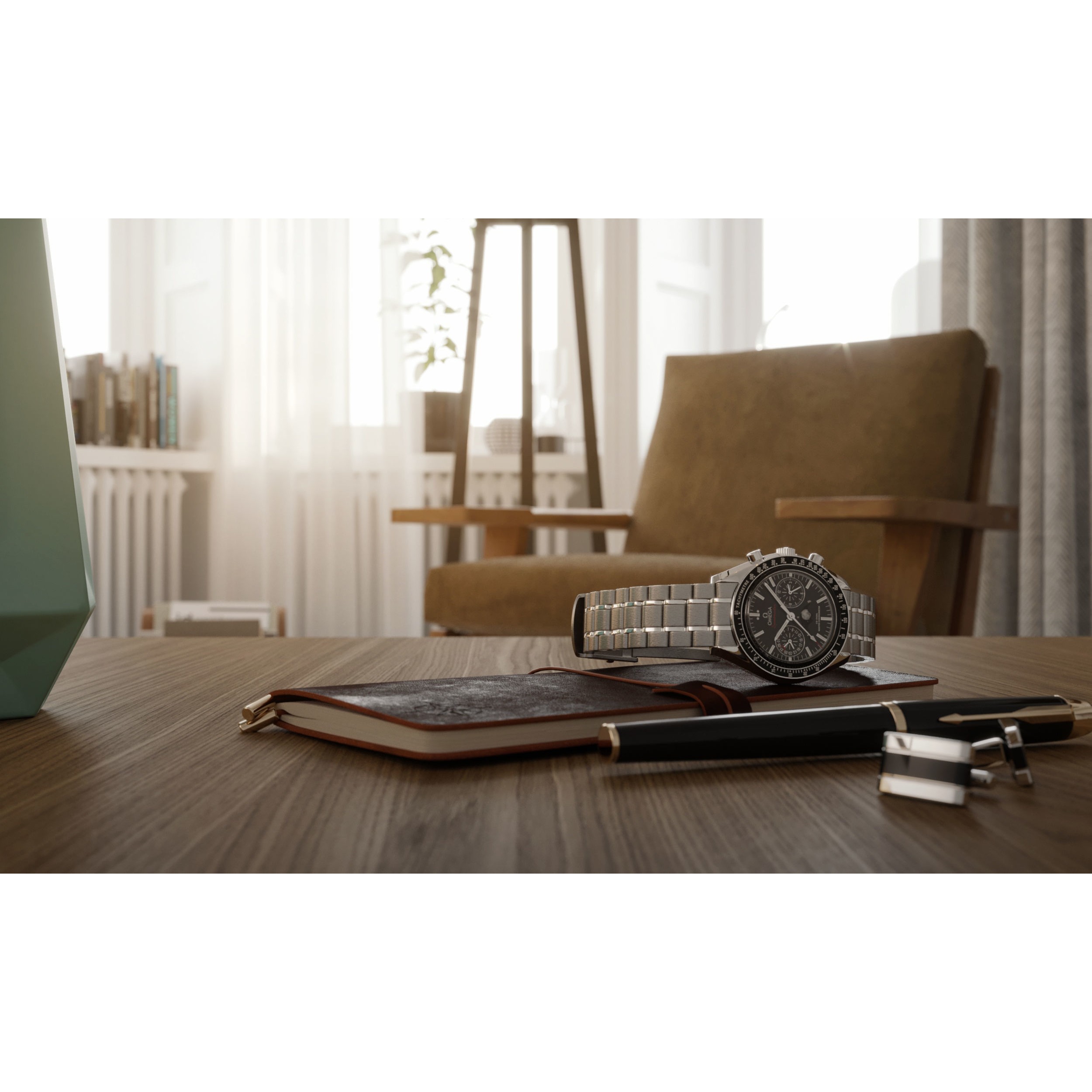 Chimney Room - Cozy Living Room Interior Scene 3D Model - View 5