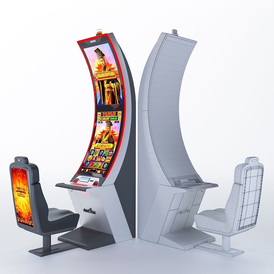Arc Double Slot Machine 3D Model – Low Poly Casino Asset, FBX, OBJ - View 10