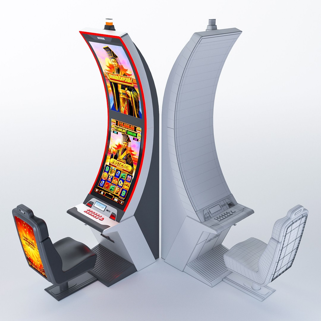 Arc Double Slot Machine 3D Model – Low Poly Casino Asset, FBX, OBJ - View 11