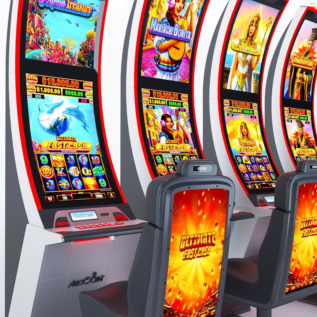 Arc Double Slot Machine 3D Model – Low Poly Casino Asset, FBX, OBJ - View 13