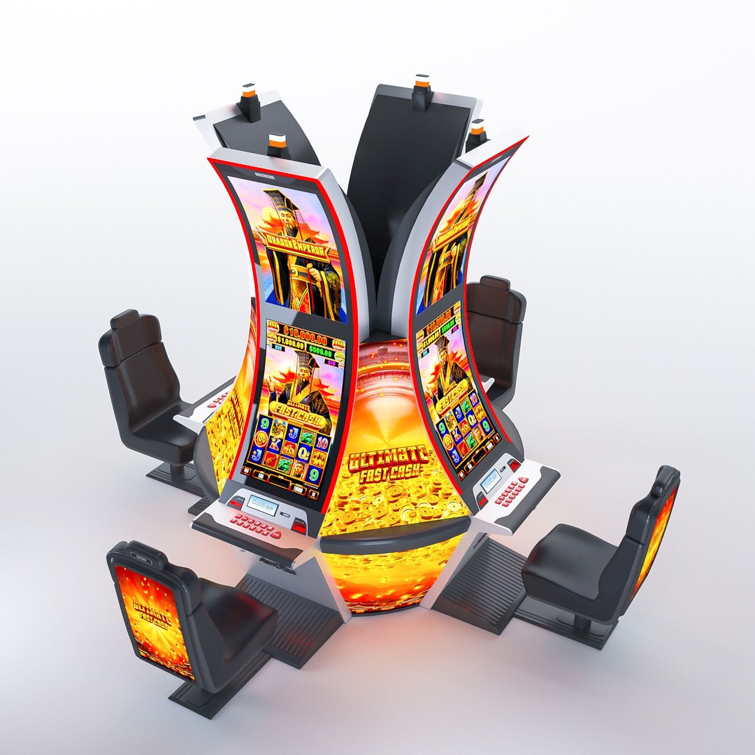 Arc Double Slot Machine 3D Model – Low Poly Casino Asset, FBX, OBJ - View 4