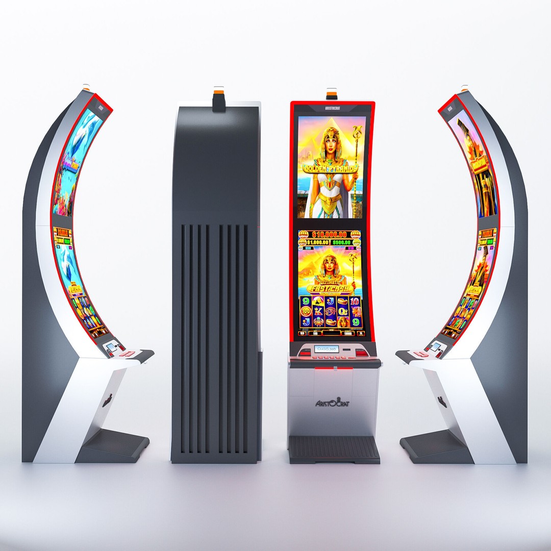 Arc Double Slot Machine 3D Model – Low Poly Casino Asset, FBX, OBJ - View 8