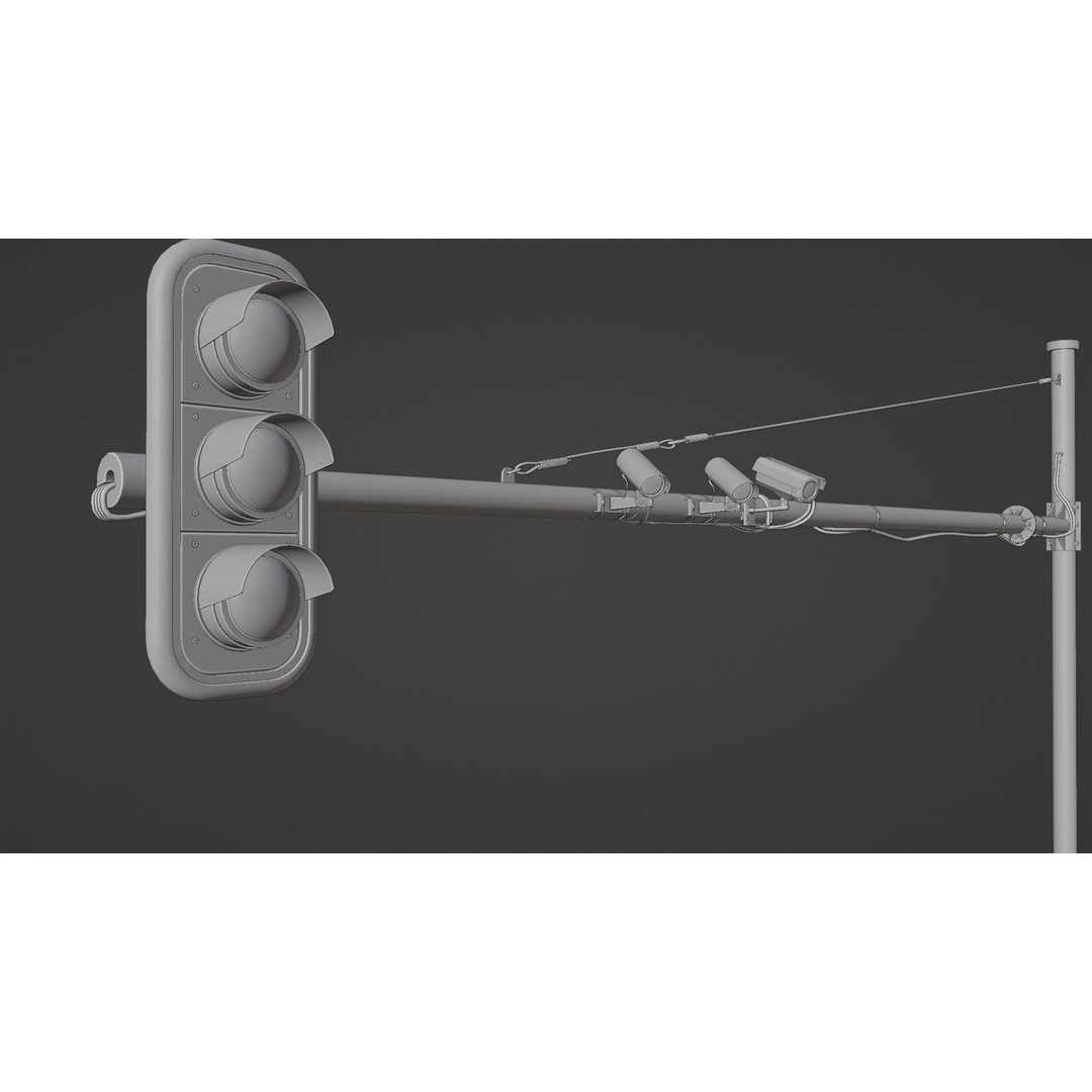Traffic Light 3D Model – Realistic Urban Asset with PBR Textures - View 10