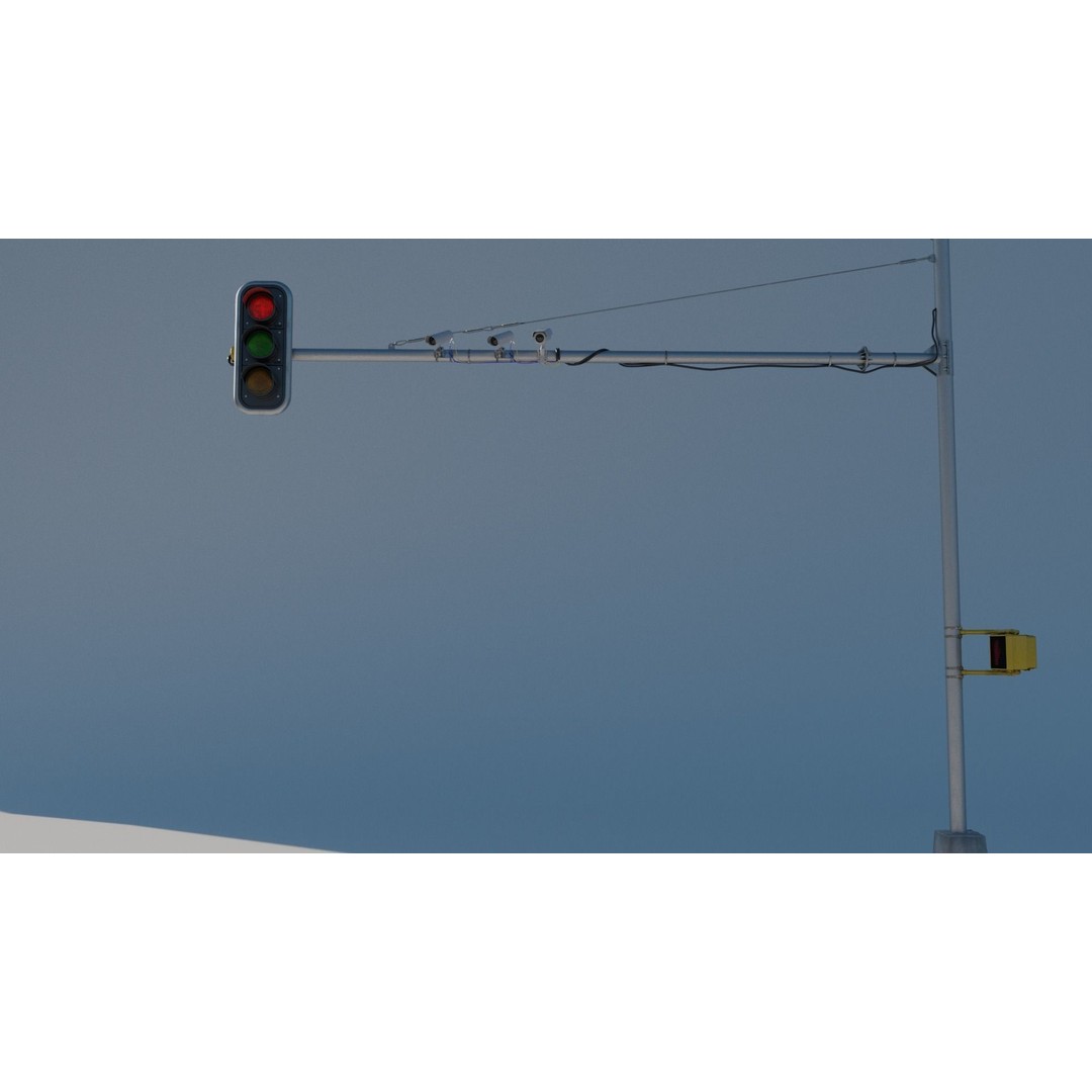 Traffic Light 3D Model – Realistic Urban Asset with PBR Textures - View 11