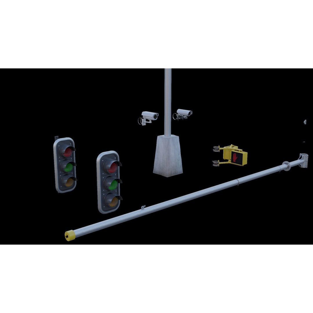 Traffic Light 3D Model – Realistic Urban Asset with PBR Textures - View 23