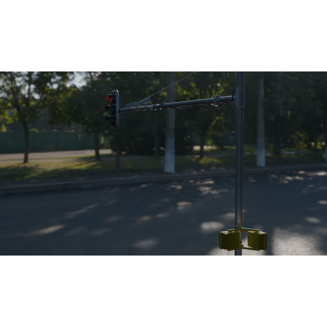 Traffic Light 3D Model – Realistic Urban Asset with PBR Textures - View 4