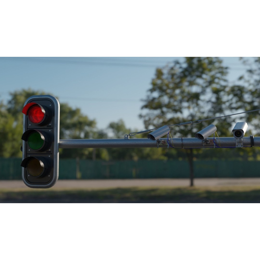 Traffic Light 3D Model – Realistic Urban Asset with PBR Textures - View 5