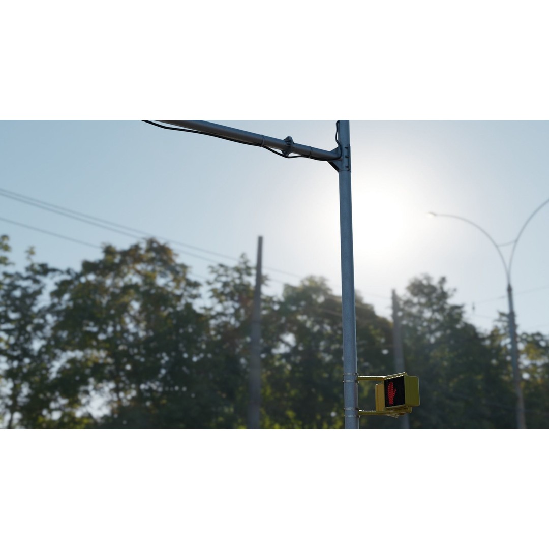 Traffic Light 3D Model – Realistic Urban Asset with PBR Textures - View 6
