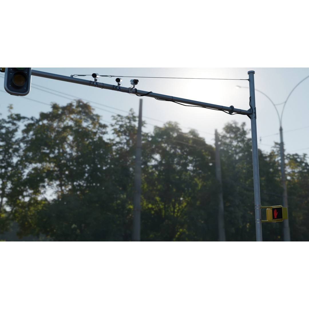 Traffic Light 3D Model – Realistic Urban Asset with PBR Textures - View 8
