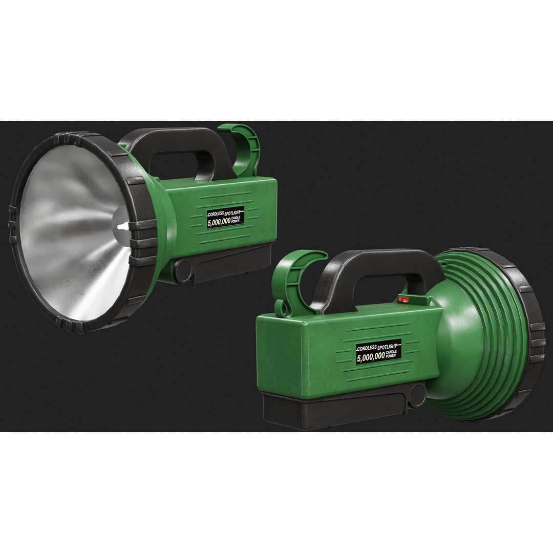 Flashlight 3D Model – Low Poly PBR Game Asset, FBX, OBJ - View 6