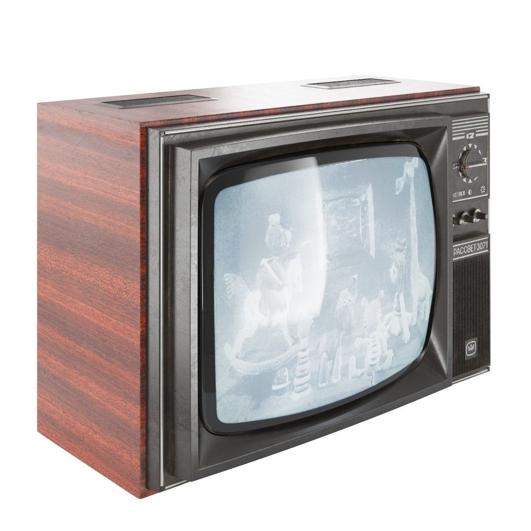 Rassvet 307-1 Vintage TV 3D Model – Retro Electronics, PBR Textures - View 12