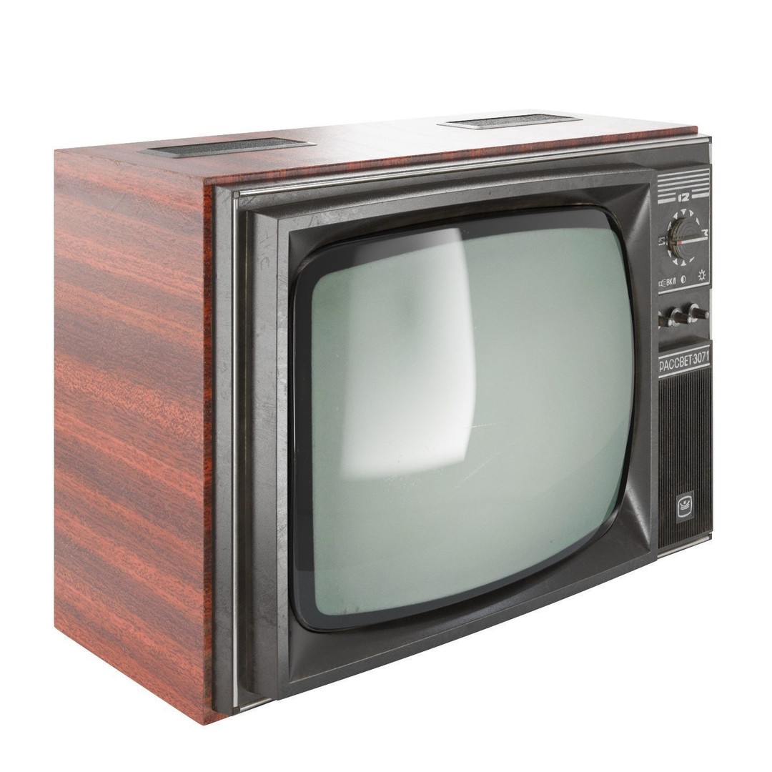 Rassvet 307-1 Vintage TV 3D Model – Retro Electronics, PBR Textures - View 13