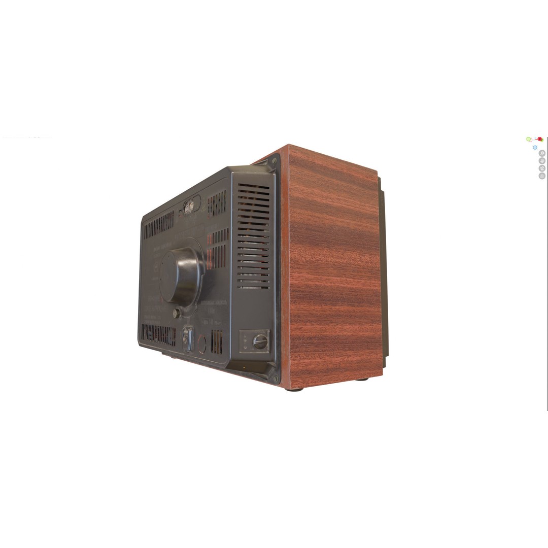 Rassvet 307-1 Vintage TV 3D Model – Retro Electronics, PBR Textures - View 22
