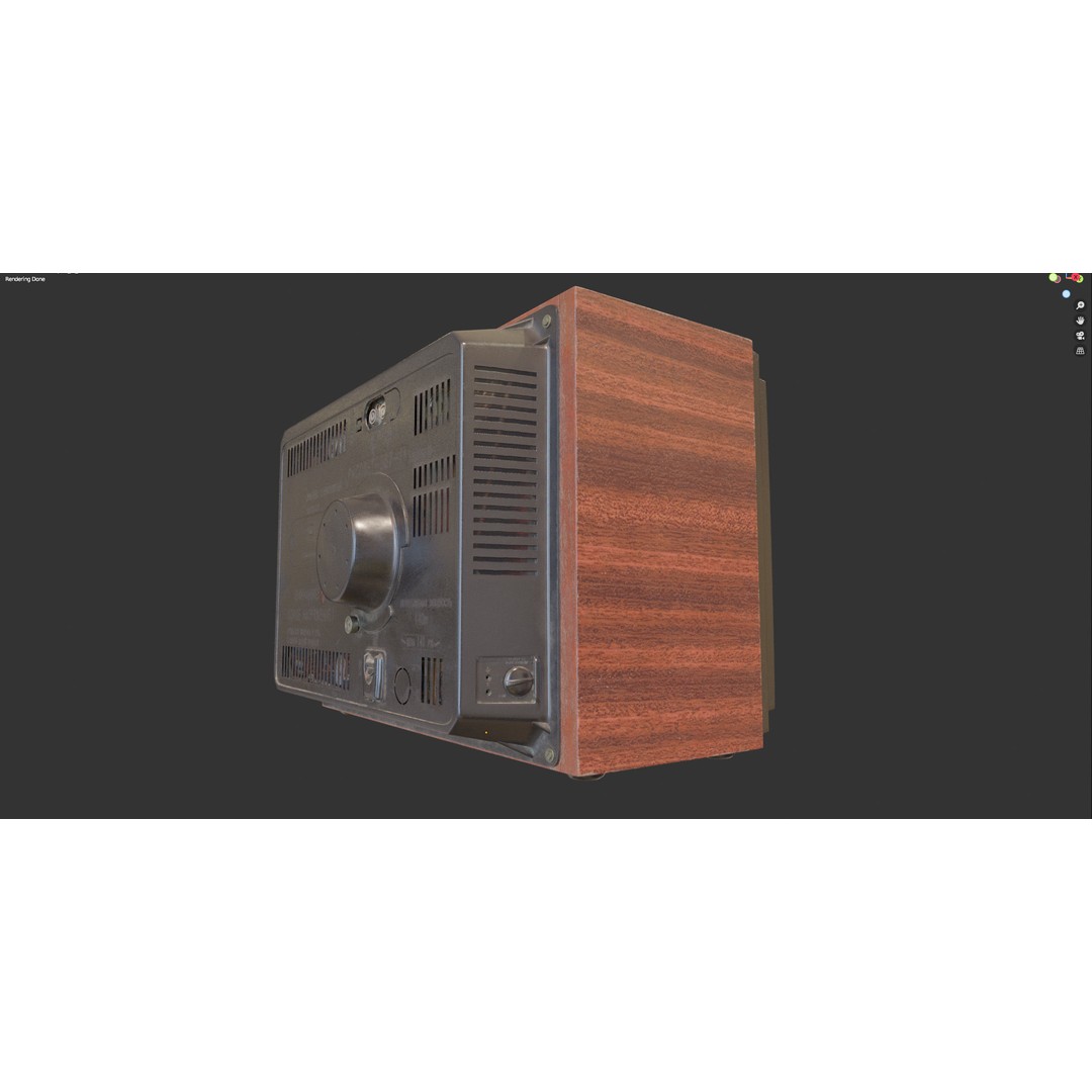 Rassvet 307-1 Vintage TV 3D Model – Retro Electronics, PBR Textures - View 23