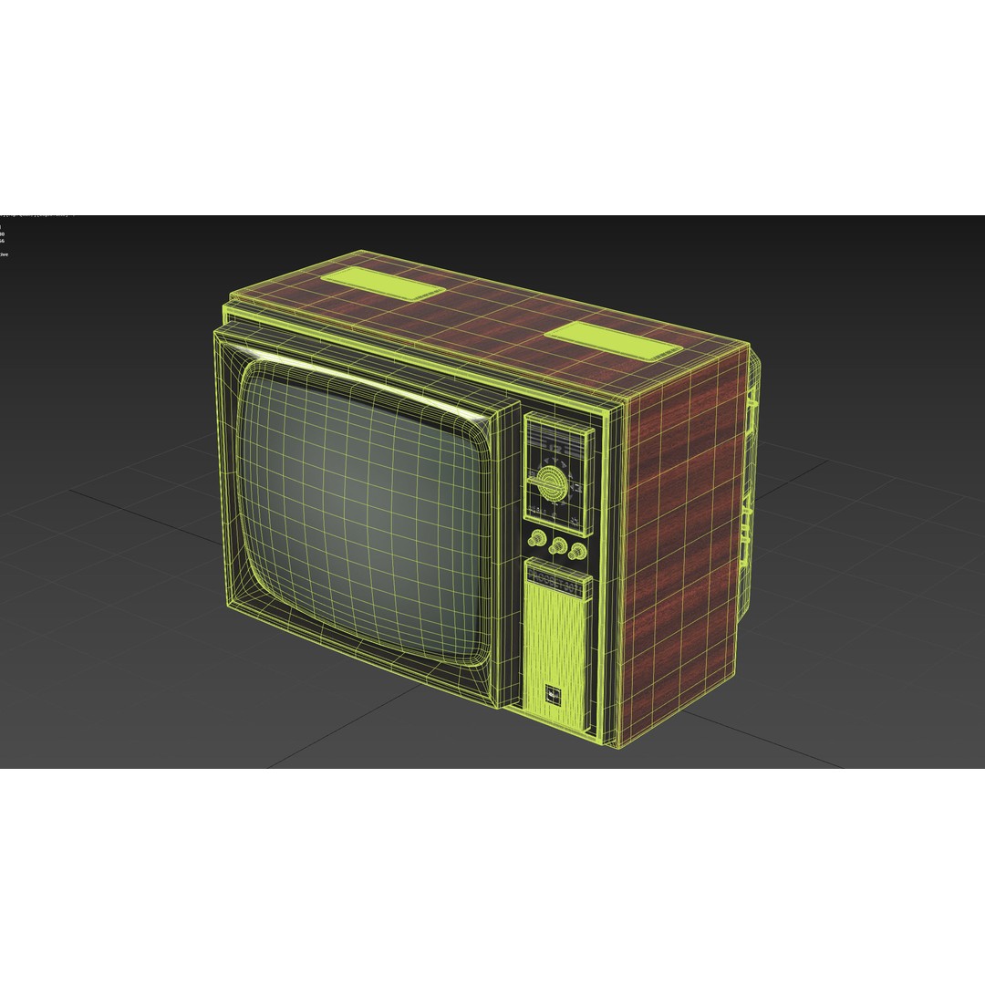 Rassvet 307-1 Vintage TV 3D Model – Retro Electronics, PBR Textures - View 25
