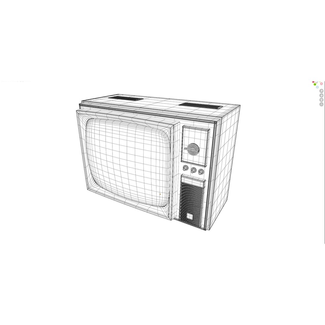 Rassvet 307-1 Vintage TV 3D Model – Retro Electronics, PBR Textures - View 26