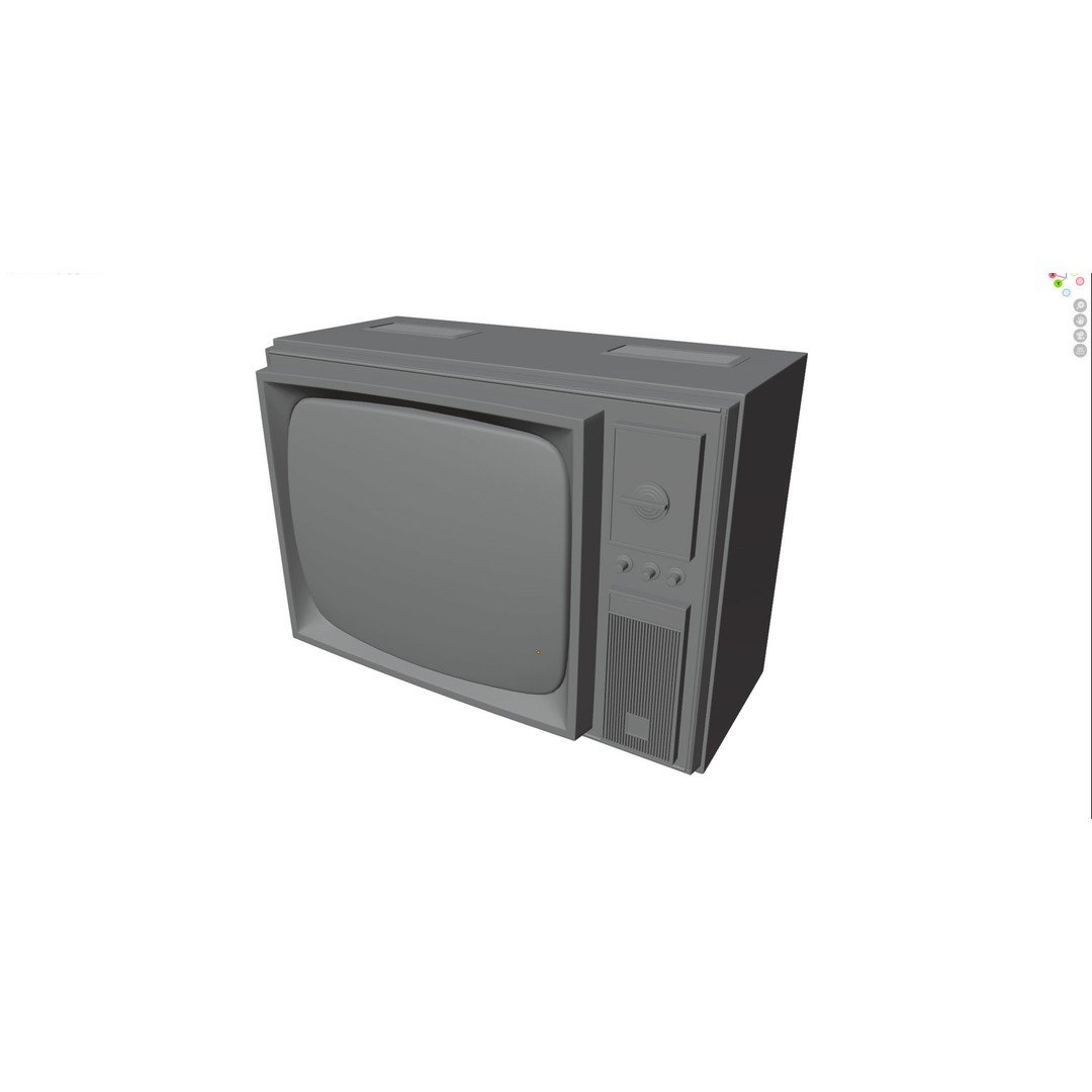 Rassvet 307-1 Vintage TV 3D Model – Retro Electronics, PBR Textures - View 27
