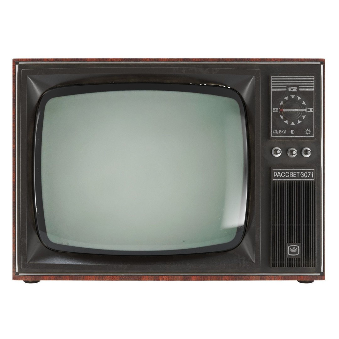 Rassvet 307-1 Vintage TV 3D Model – Retro Electronics, PBR Textures - View 4