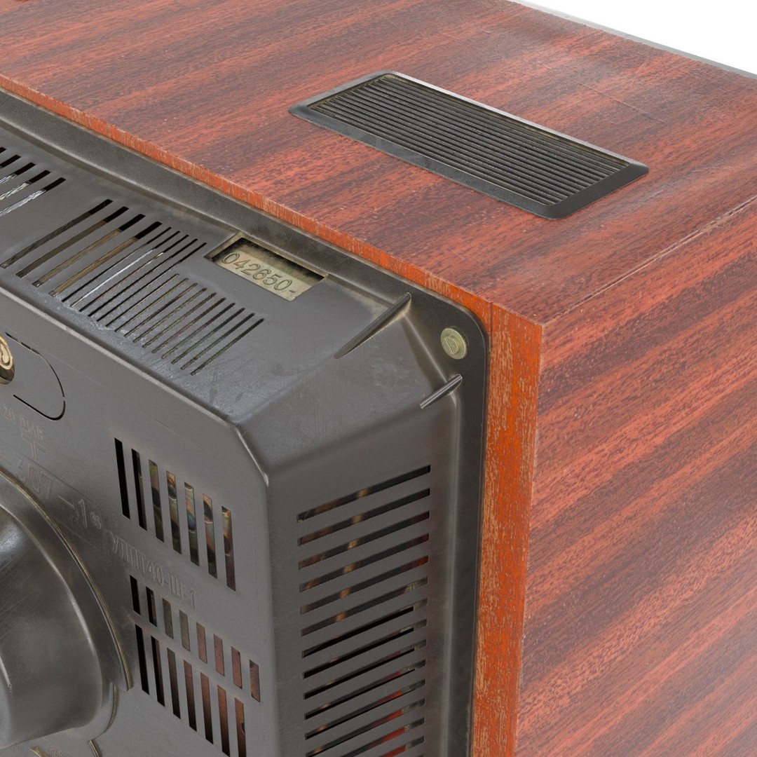 Rassvet 307-1 Vintage TV 3D Model – Retro Electronics, PBR Textures - View 8