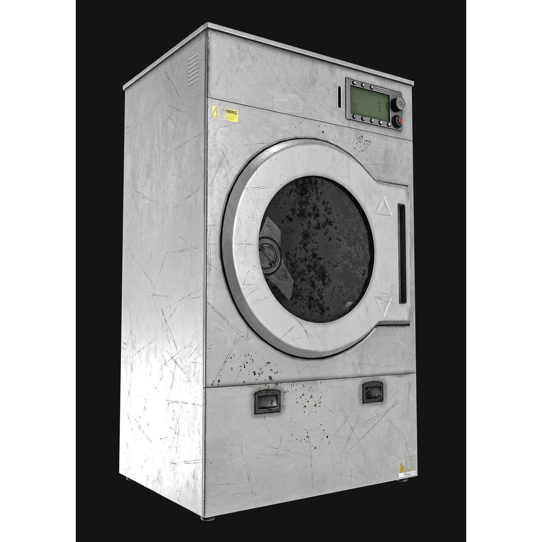 Laundry Washing Machine 3D Model – Low Poly PBR Game Asset, FBX - View 11