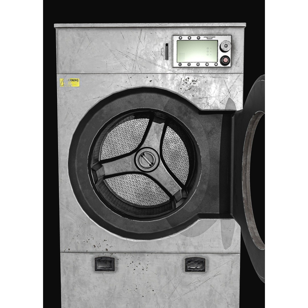 Laundry Washing Machine 3D Model – Low Poly PBR Game Asset, FBX - View 14