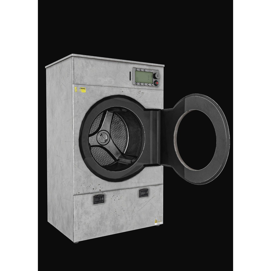 Laundry Washing Machine 3D Model – Low Poly PBR Game Asset, FBX - View 3