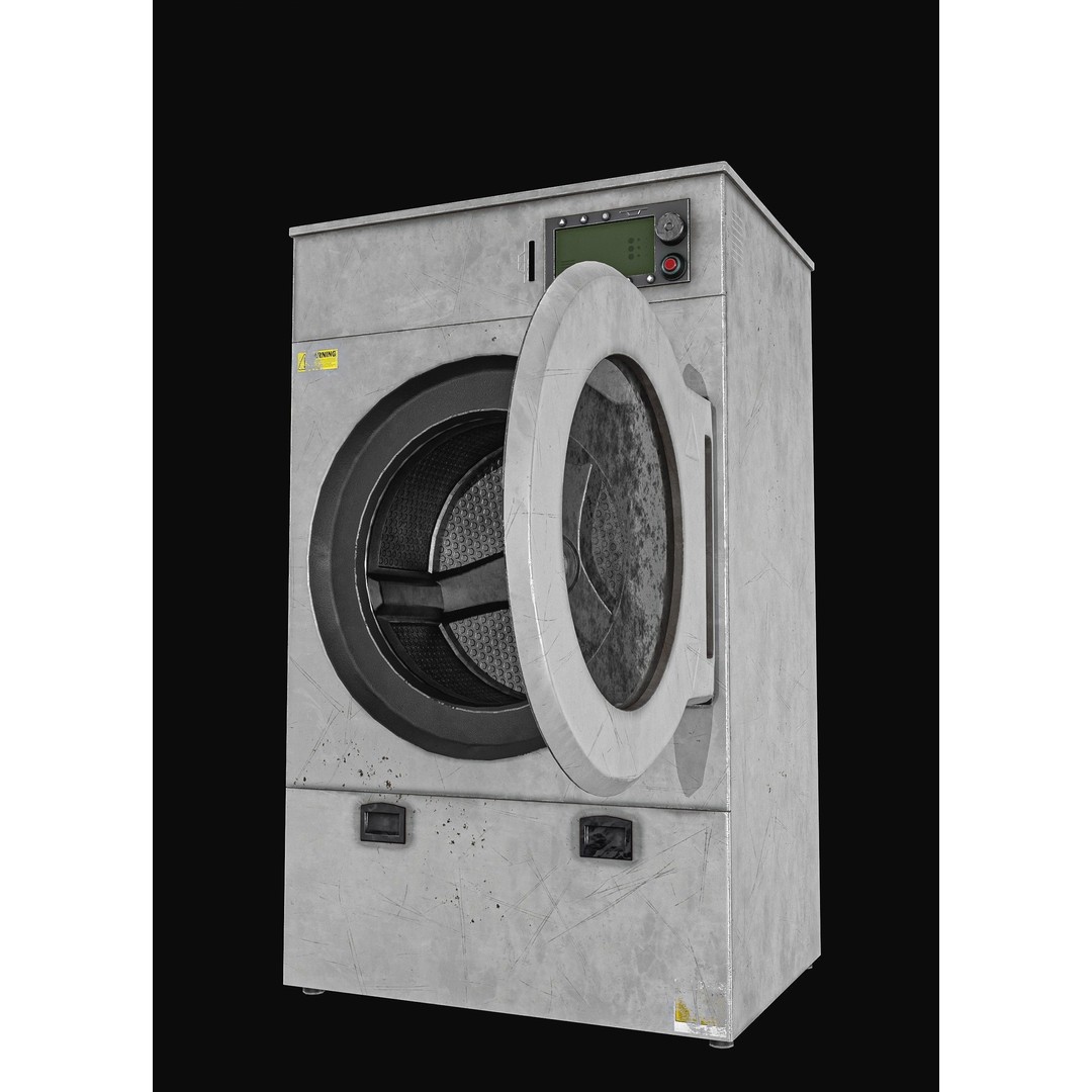Laundry Washing Machine 3D Model – Low Poly PBR Game Asset, FBX - View 6