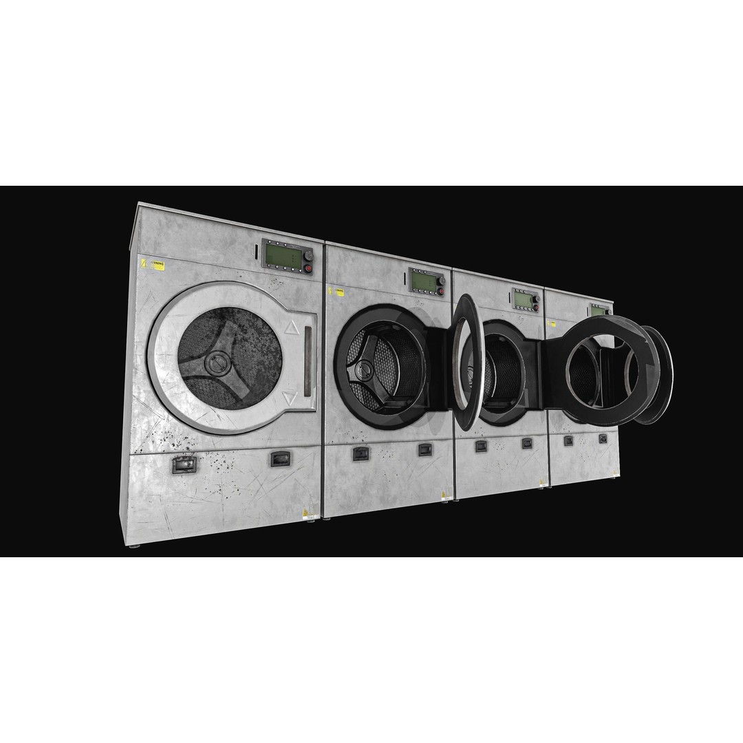 Laundry Washing Machine 3D Model – Low Poly PBR Game Asset, FBX - View 8