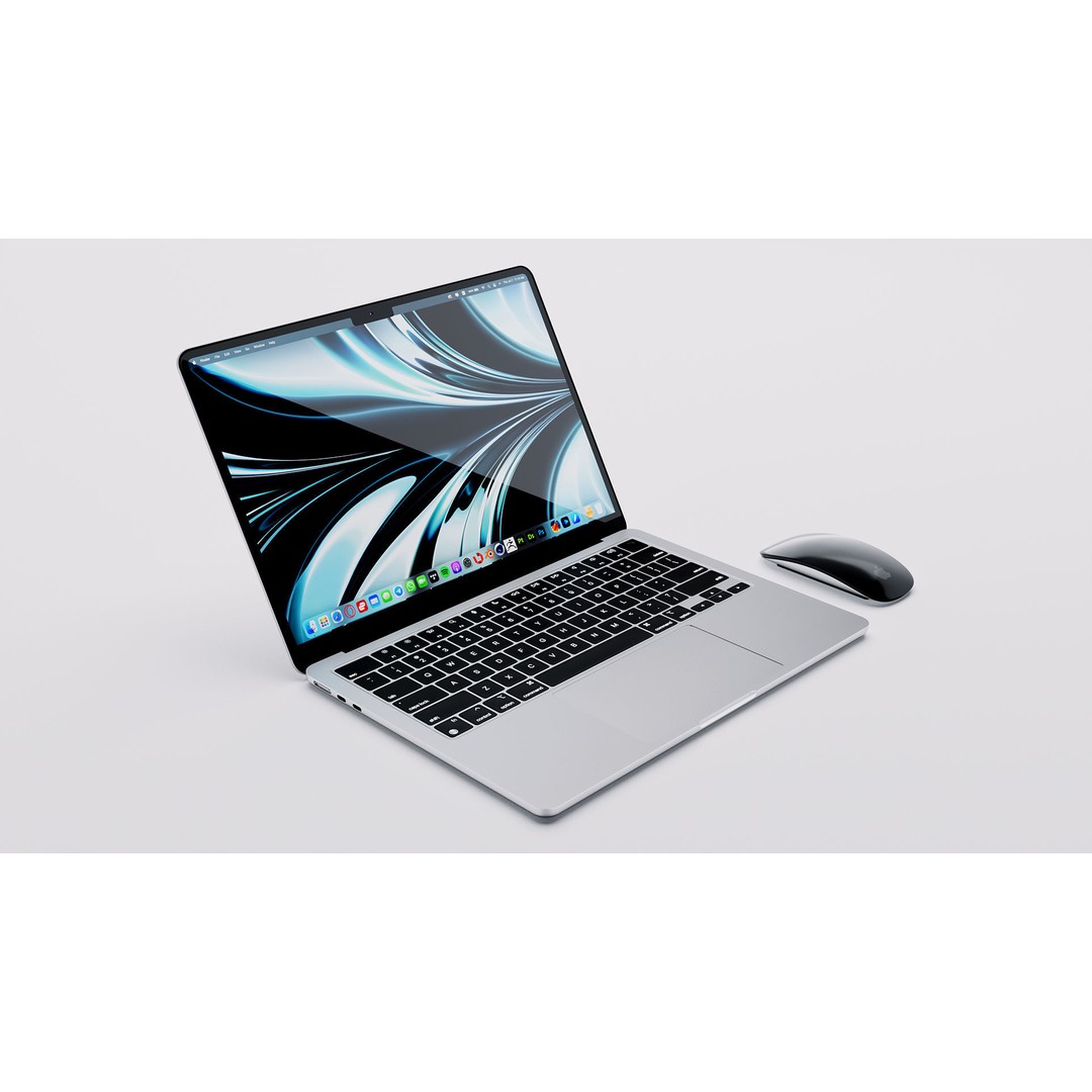 Apple MacBook Air M2 3D Model – High Poly PBR Asset, FBX, OBJ - View 10
