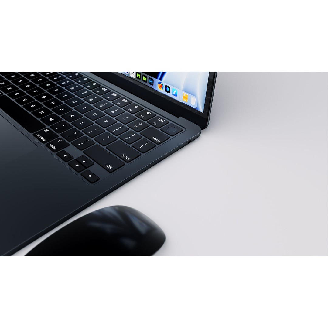 Apple MacBook Air M2 3D Model – High Poly PBR Asset, FBX, OBJ - View 35