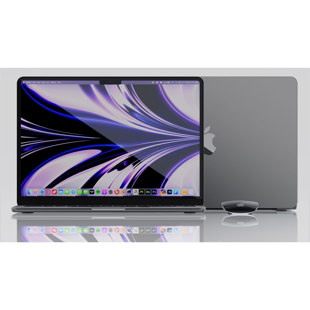 Apple MacBook Air M2 3D Model – High Poly PBR Asset, FBX, OBJ - View 4