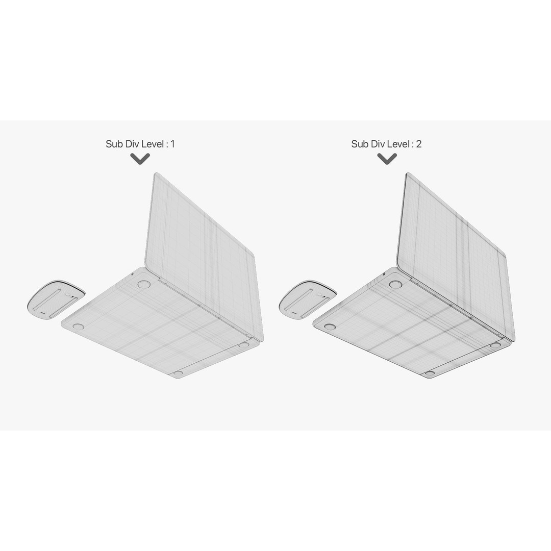 Apple MacBook Air M2 3D Model – High Poly PBR Asset, FBX, OBJ - View 44