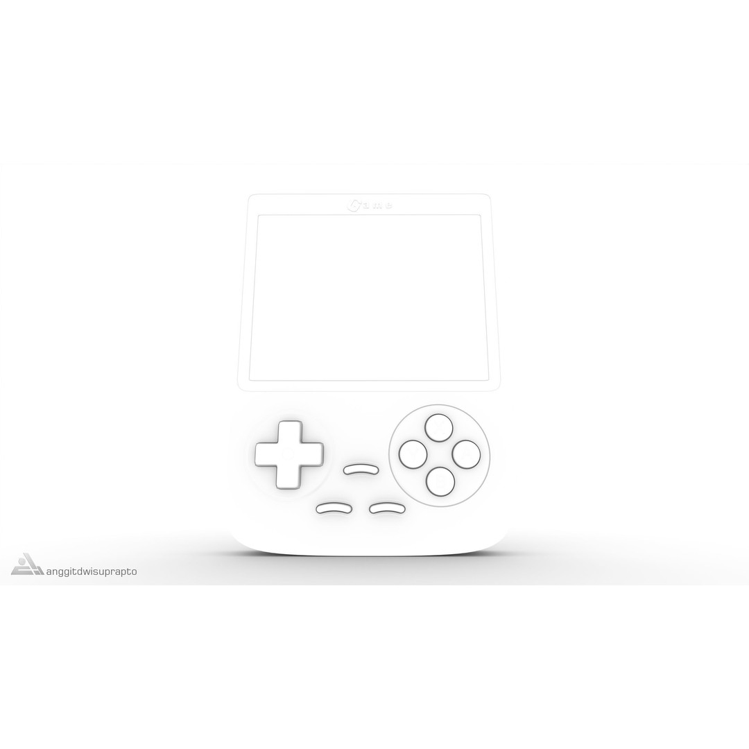 Portable Gaming Device 3D Model – Low Poly PBR Game Asset, FBX