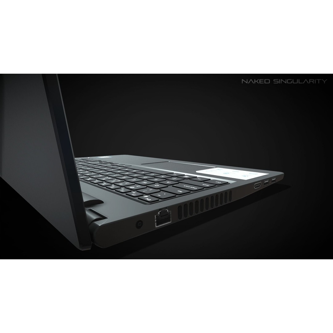 Laptop 3D Model – Low Poly Computer Asset with PBR Textures - View 10