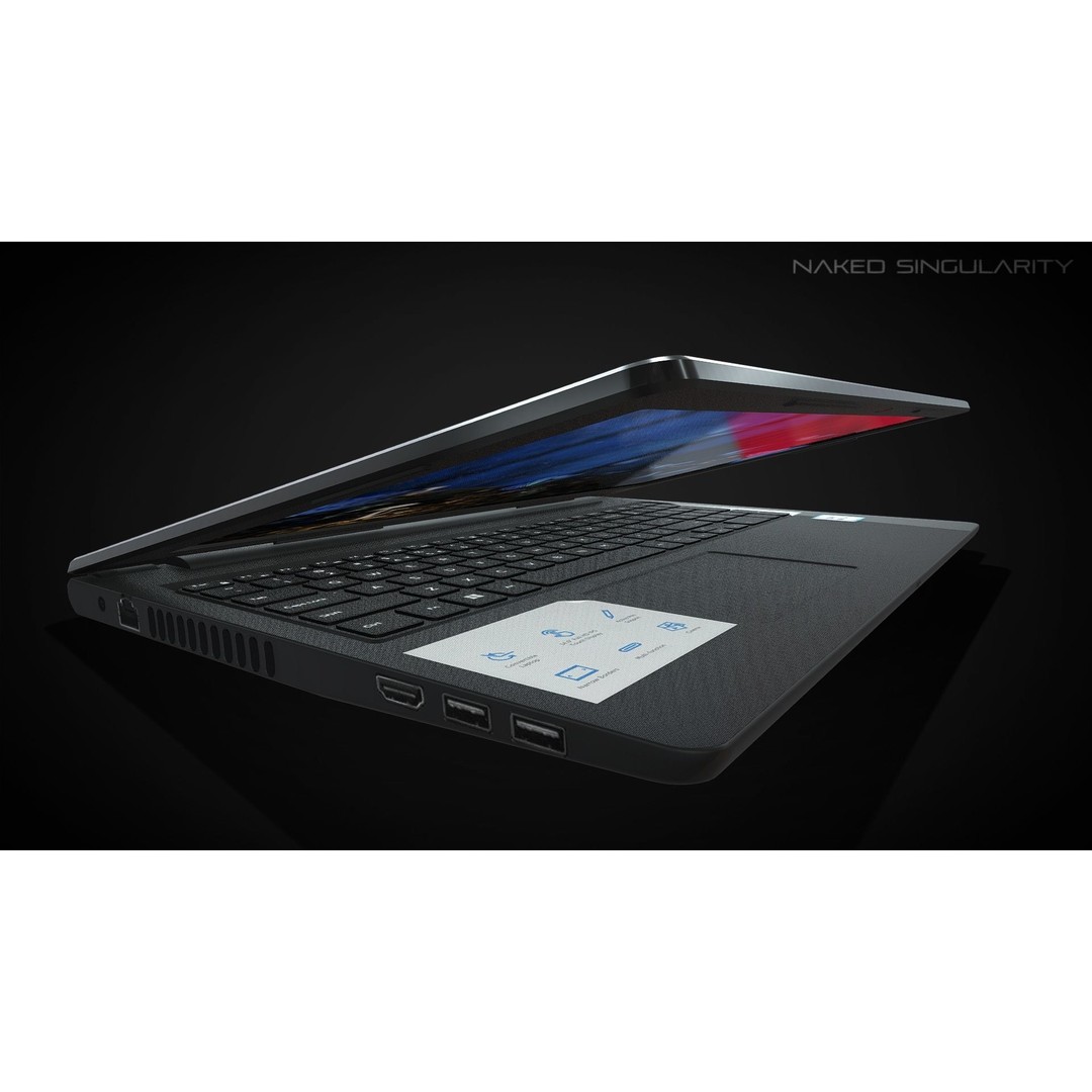 Laptop 3D Model – Low Poly Computer Asset with PBR Textures - View 4