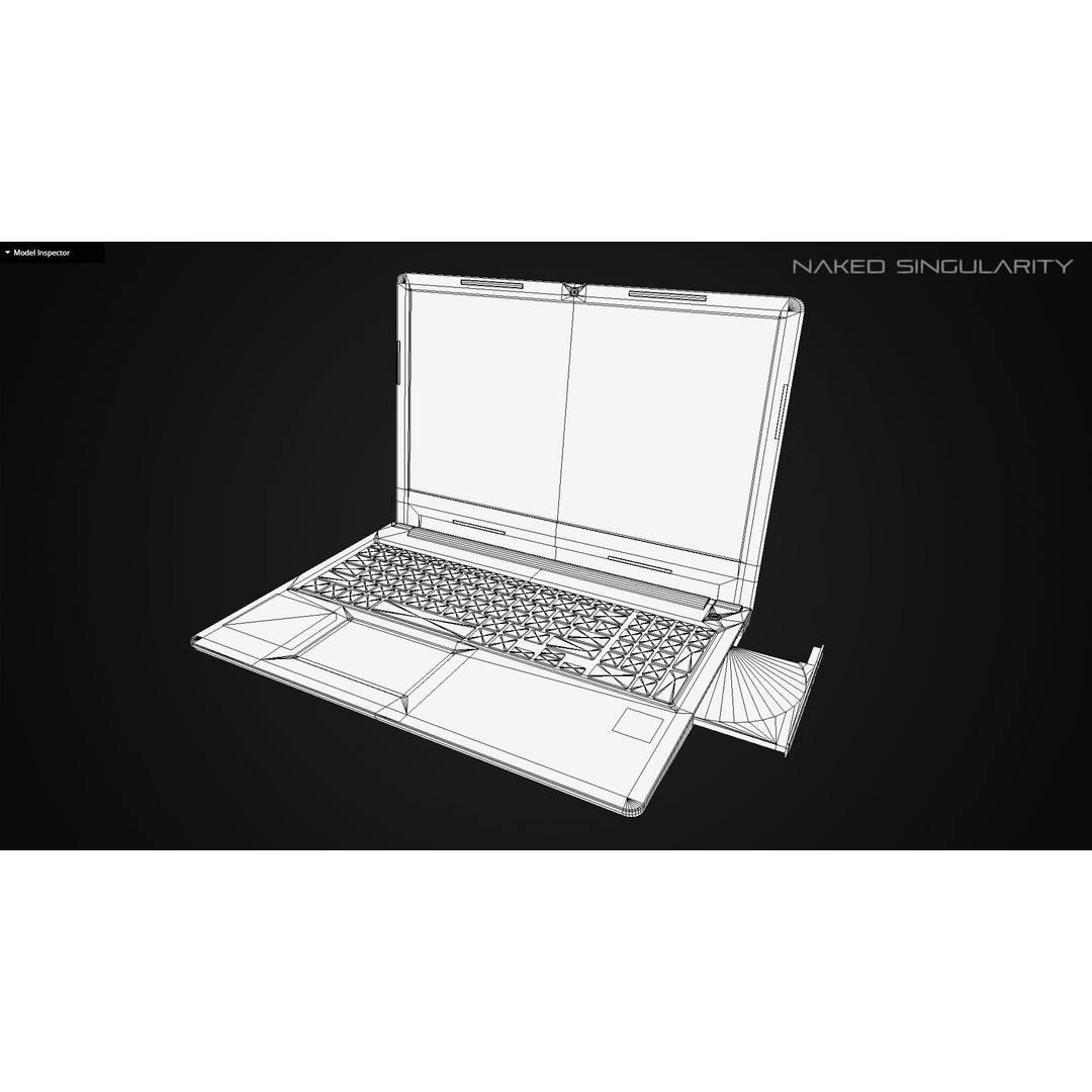 Laptop 3D Model – Low Poly Computer Asset with PBR Textures - View 5
